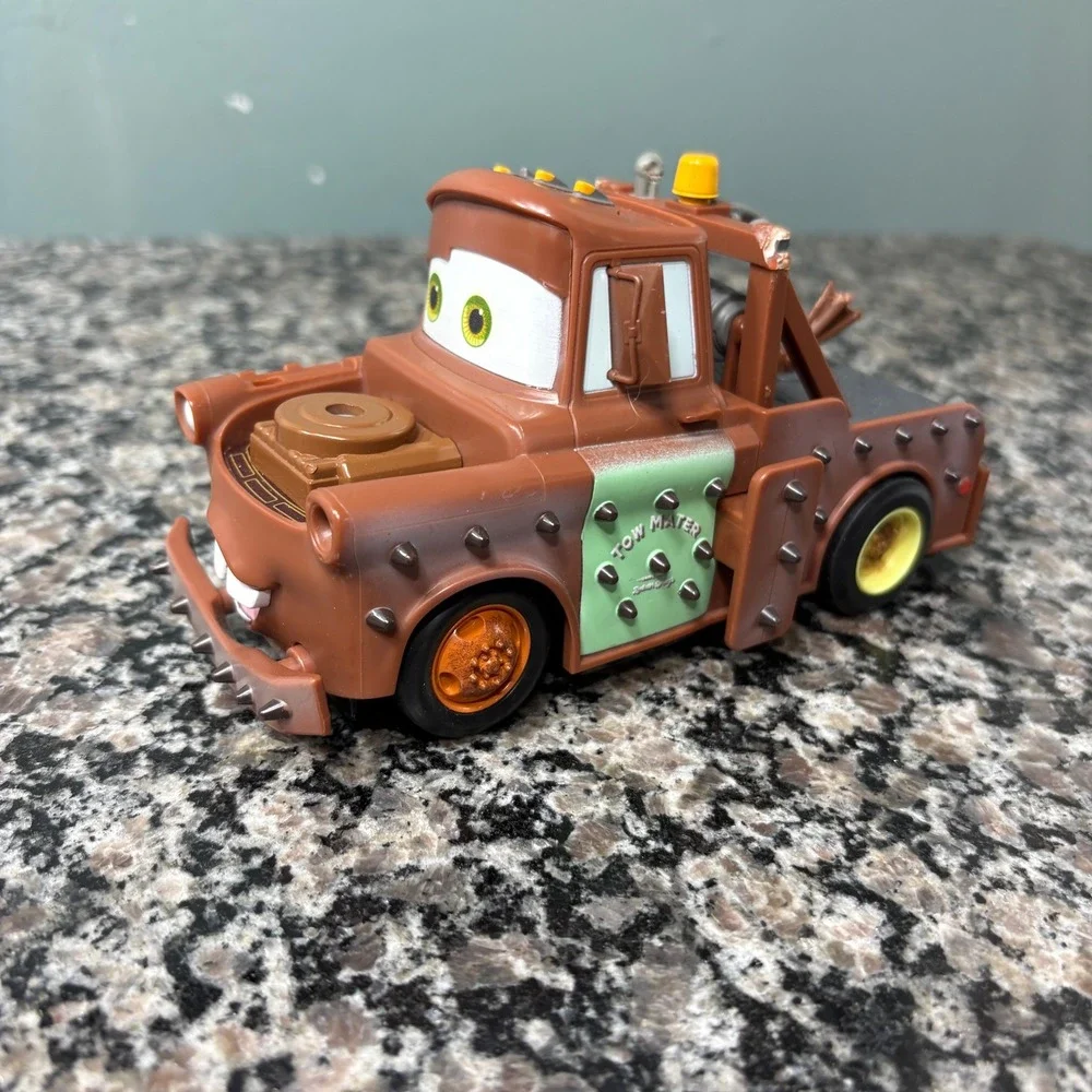 Disney Pixar Cars Tow Mater Spiked Mad Max Style Toy Truck Brown Plastic 6.5in